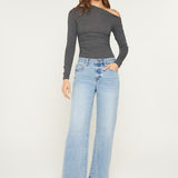 Alaina Mid Rise Loose Fit Jean (Mica Denim)