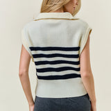 Wide Collar Half Zip Top