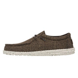 HEY DUDE Men's Wally Blend Linen (Dark Brown)