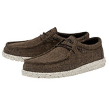 HEY DUDE Men's Wally Blend Linen (Dark Brown)