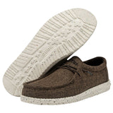 HEY DUDE Men's Wally Blend Linen (Dark Brown)