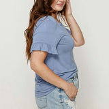 Bamboo Ruffle Sleeve Tee (Plus)