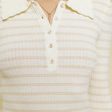 Striped Henley Sweater Top