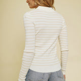 Striped Henley Sweater Top