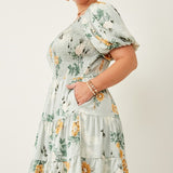 Romantic Floral Sheen Dress (Plus)