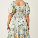 Romantic Floral Sheen Dress (Plus)