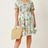 Romantic Floral Sheen Dress (Plus)