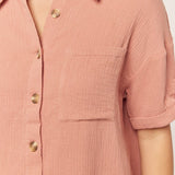 Textured Cotton Button Down