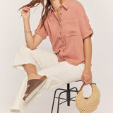 Textured Cotton Button Down