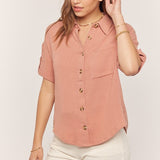 Textured Cotton Button Down