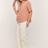 Textured Cotton Button Down