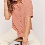 Textured Cotton Button Down