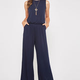 Solid Sleeveless Jumpsuit