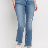 Pria Distressed Hem Ankle Bootcut Jean (Flying Monkey)