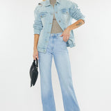 KAN CAN High Rise Wide Leg Flare Jean (Nina)