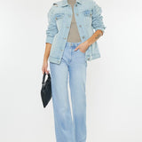 KAN CAN High Rise Wide Leg Flare Jean (Nina)