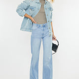 KAN CAN High Rise Wide Leg Flare Jean (Nina)
