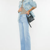 KAN CAN High Rise Wide Leg Flare Jean (Nina)