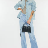 KAN CAN High Rise Wide Leg Flare Jean (Nina)