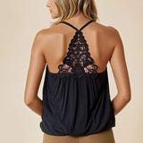Crochet Back Shirred Tank