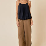 Crochet Back Shirred Tank