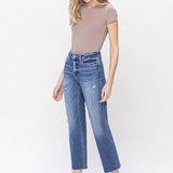 Marissa High Rise Cropped Straight Jean (Lovervet By Vervet) (Plus)
