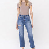 Marissa High Rise Cropped Straight Jean (Lovervet By Vervet) (Plus)