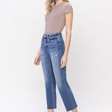 Marissa High Rise Cropped Straight Jean (Lovervet By Vervet) (Plus)
