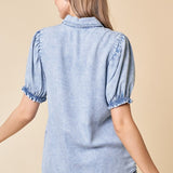 Puff Sleeve Denim Shirt