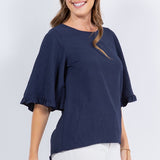 Quarter Sleeve Airflow Blouse