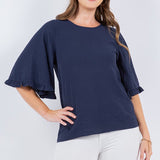 Quarter Sleeve Airflow Blouse