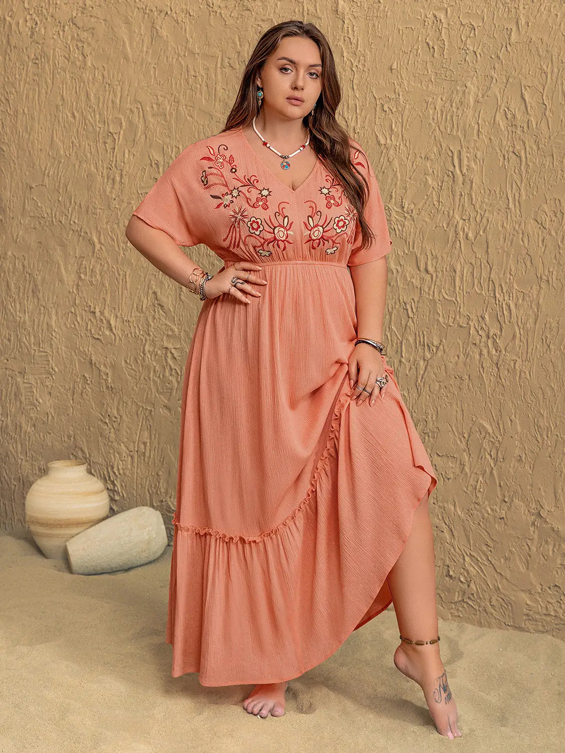 coral embroidered dress Buy Love & Roses Coral Pink Embroidered Scallop Detail Midi Sun Dress from Next USA