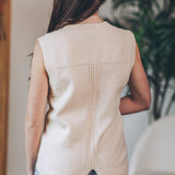 Slit Back Cable Knit Sweater Vest