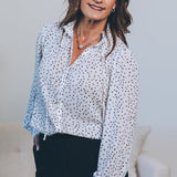 Geo Print Tie Detail Blouse