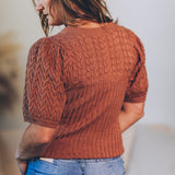 Cable Knit Short Sleeve Sweater