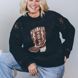Cowboy Boot Knit Sweater
