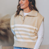 Wide Collar Half Zip Top
