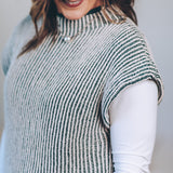 Two Tone Ribbed Sweater Vest