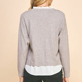 V Neck Combo Sweater
