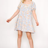 Square Neck Tiered Mini Dress