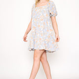 Square Neck Tiered Mini Dress