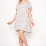 Square Neck Tiered Mini Dress