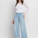 Kris Super High Rise Baggy Wide Leg Jean (Vervet)