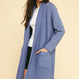Open Knit Knee Length Cardigan