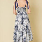 Tie Shoulder Sweetheart Midi Dress