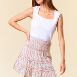 Smocked Waist Mini Skirt