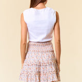 Smocked Waist Mini Skirt