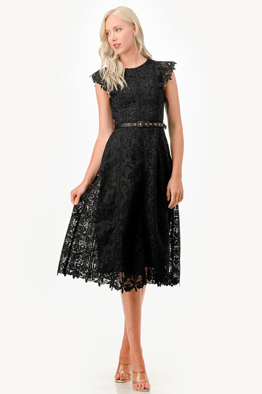 Crochet Trim Midi Dress – 9th Street Clothing Co