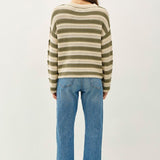 Drop Shoulder Crochet Knit Sweater