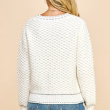 Contrast Stritch Open Cardi